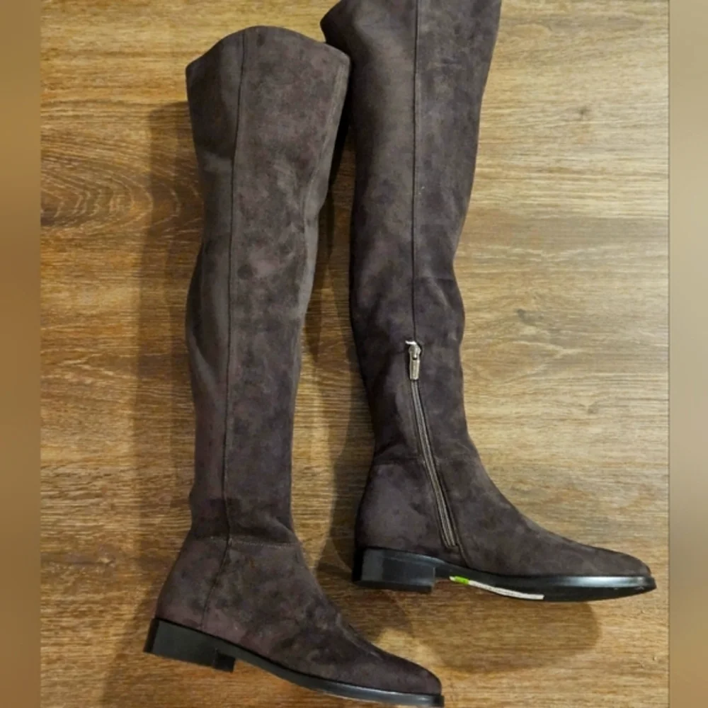 Vince Camuto Hailie Over The Knee Boots Brown Suede OTK Flat Boot 6